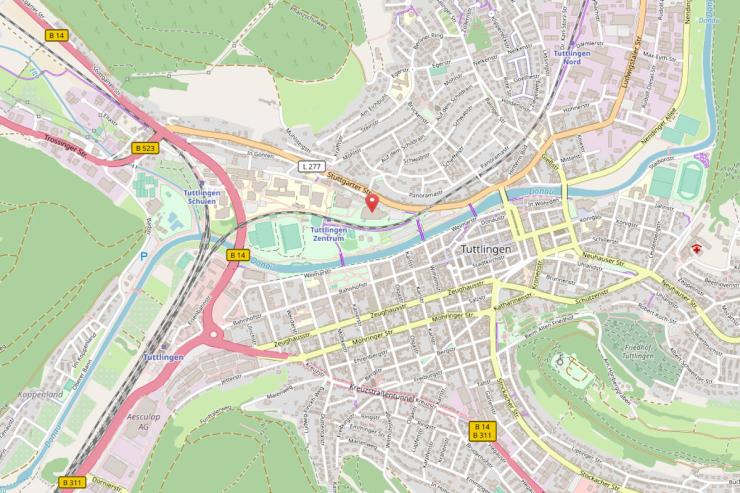 Karte OSM TuWass Anfahrt